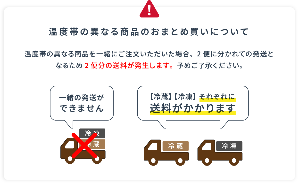 温度帯の異なる商品のおまとめ買いについて