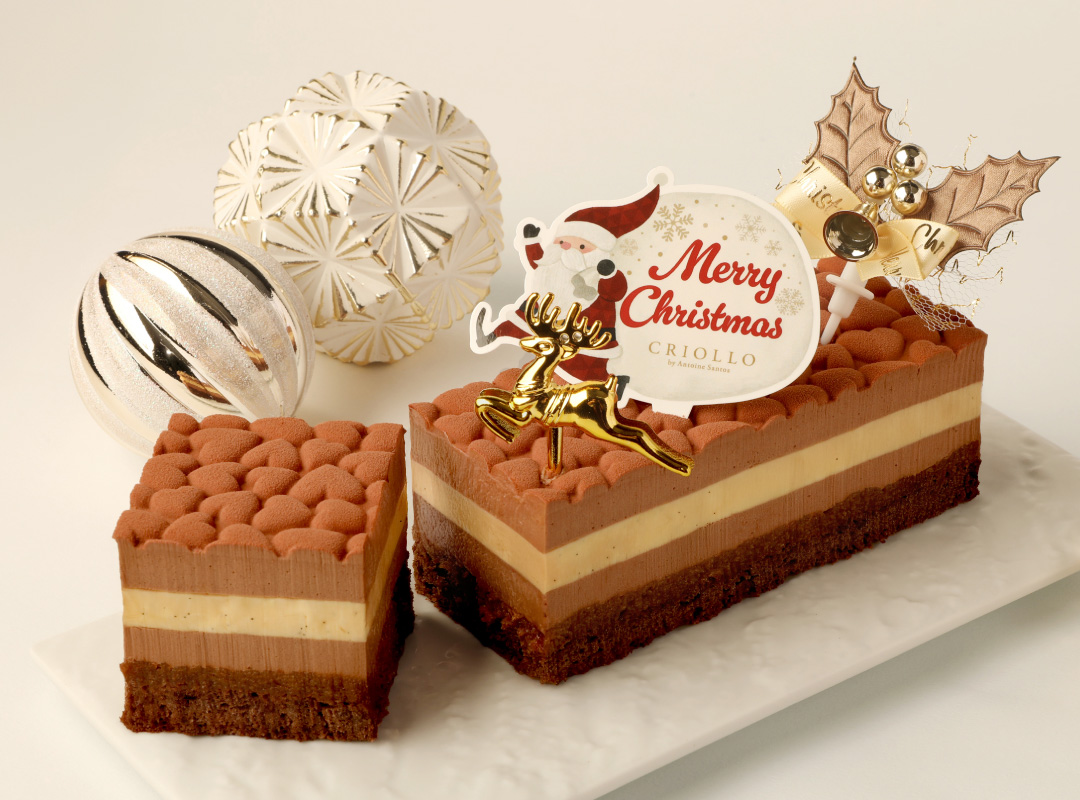 贅沢なチョコレートとバニラのケーキ：写真