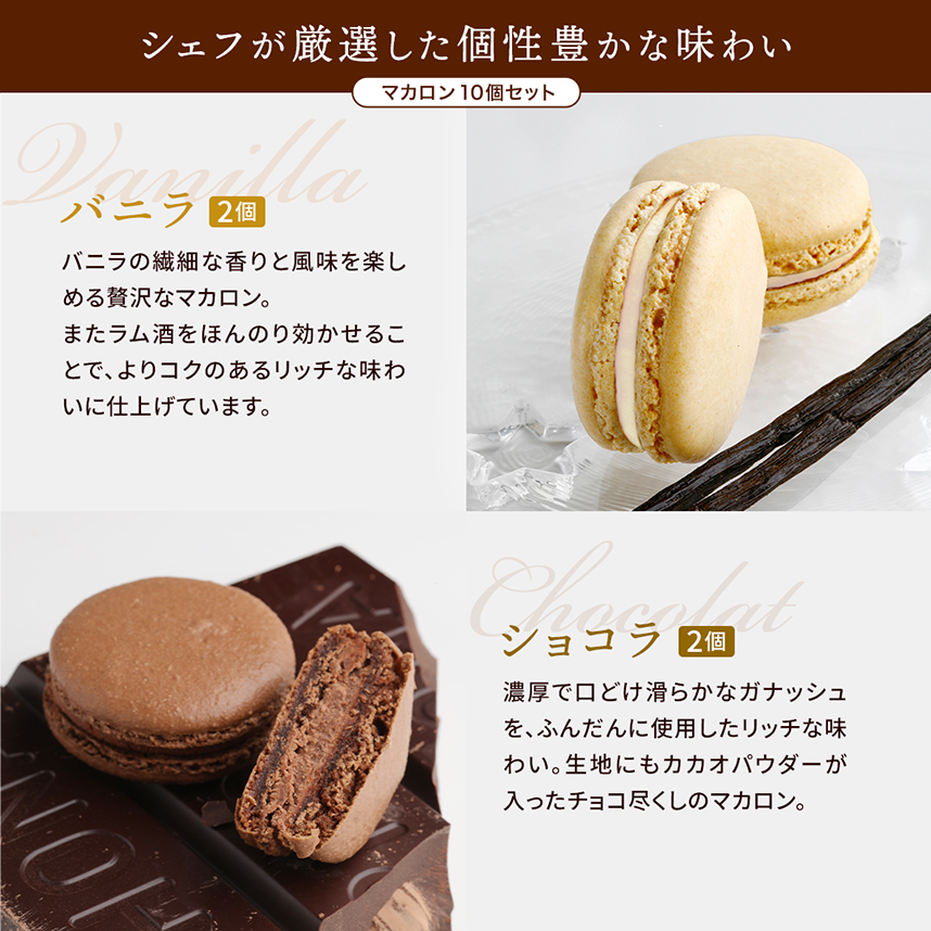 マカロン】マカロン10個セット（ショコラ/ガイア/フランボワーズ