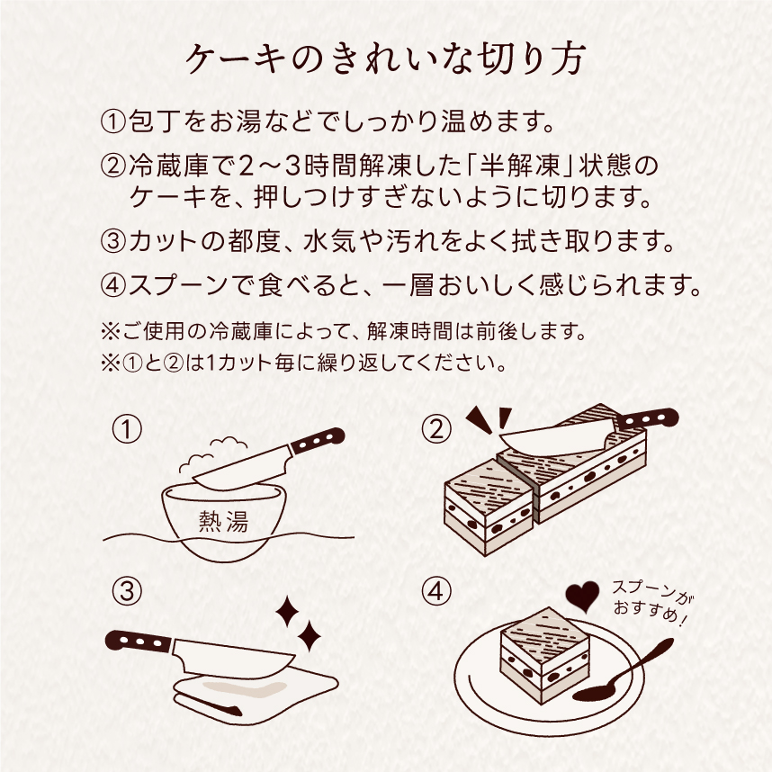 ケーキのきれいな切り方