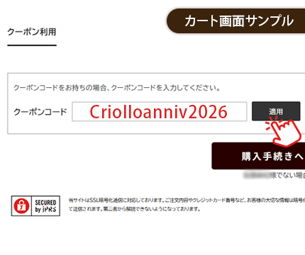 クーポンコードの入力方法